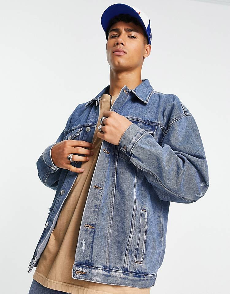 New Look oversized denim jacket in light blue